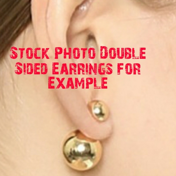 🎀Rhinestone Double Sided Earrings, pink🎀 - Picture 4 of 4